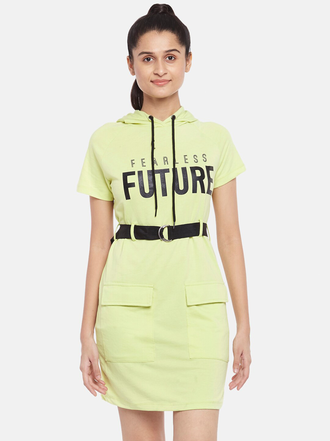 

Ajile by Pantaloons Green T-shirt Cotton Dress