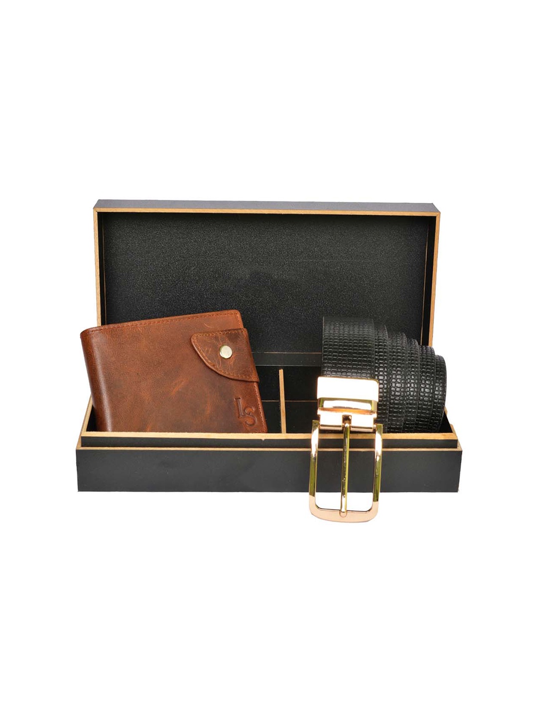 

LOUIS STITCH Men Leather Accessory Gidt Set, Brown