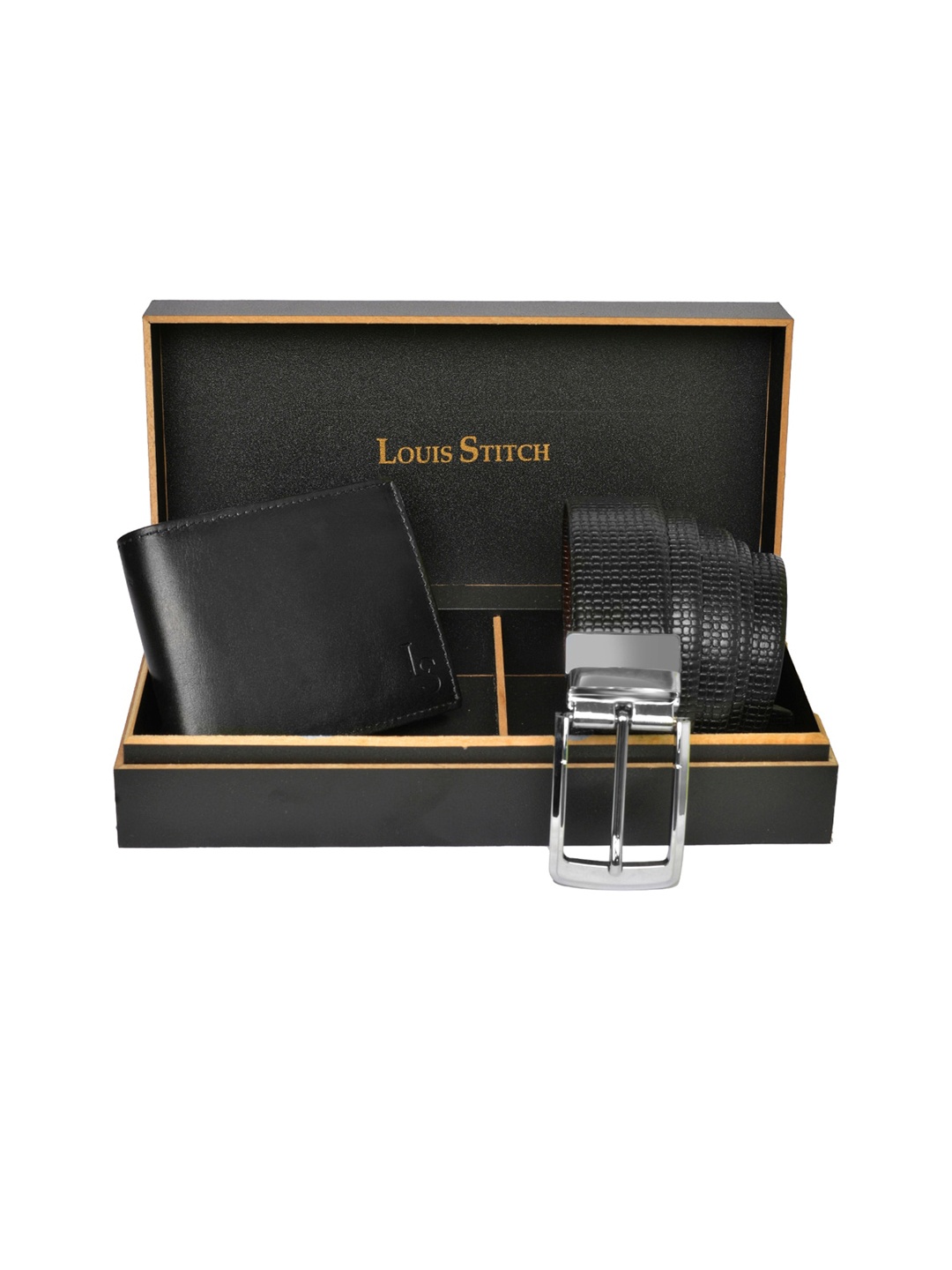 

LOUIS STITCH Men Black Solid Accessory Gift Set