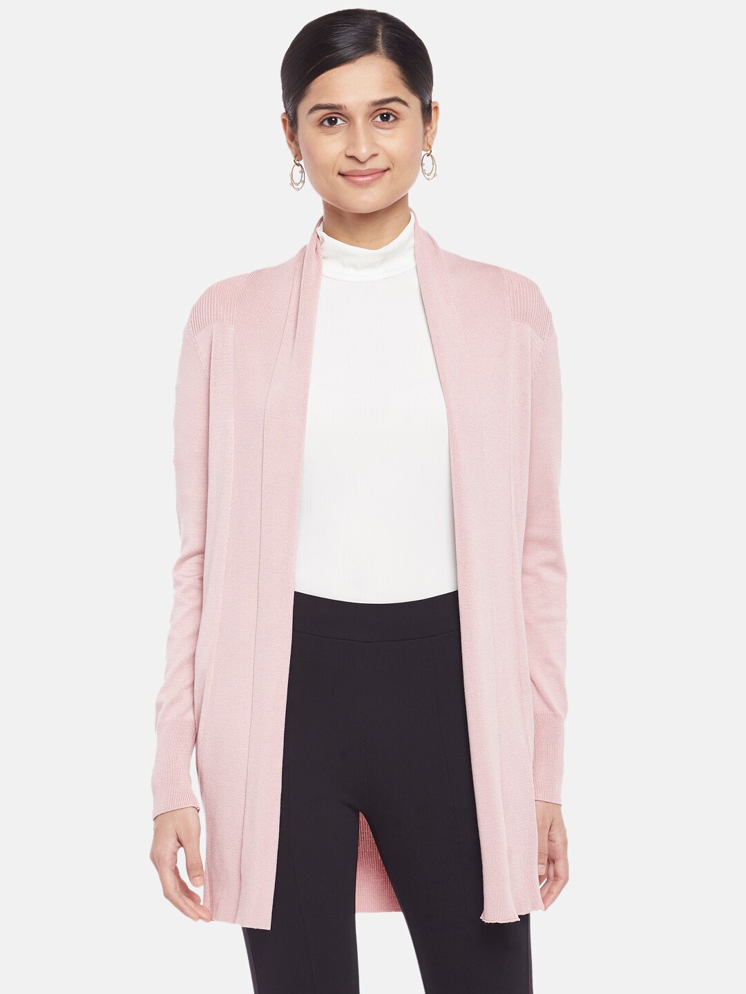 

Annabelle by Pantaloons Women Pink Longline Shrug