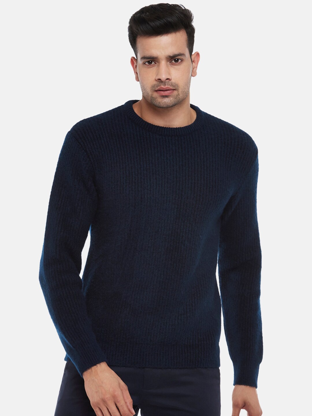 

BYFORD by Pantaloons Men Navy Blue Pullover