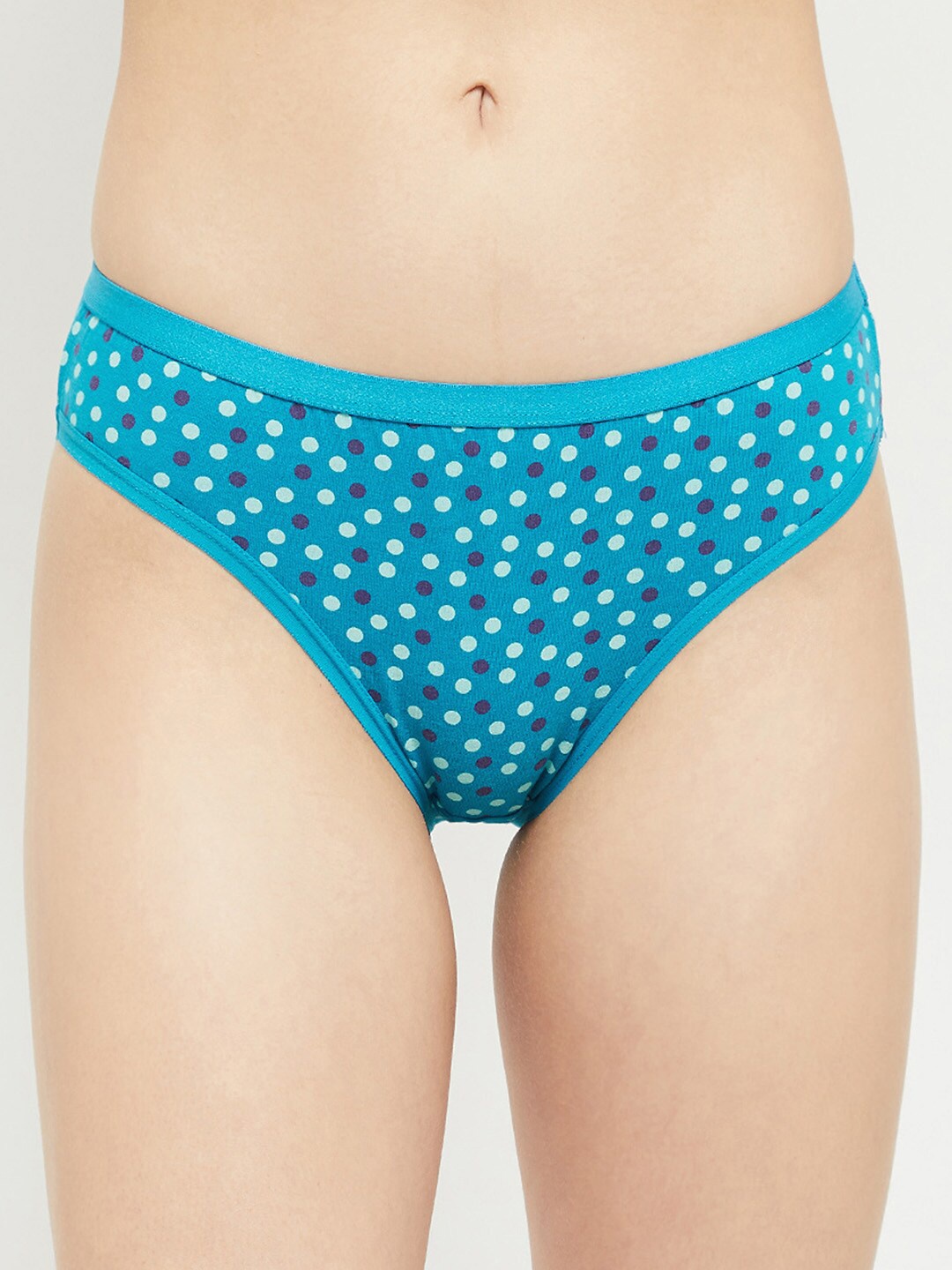 

max Women Blue & Purple Polka Dot Printed Pure Cotton Basic Briefs