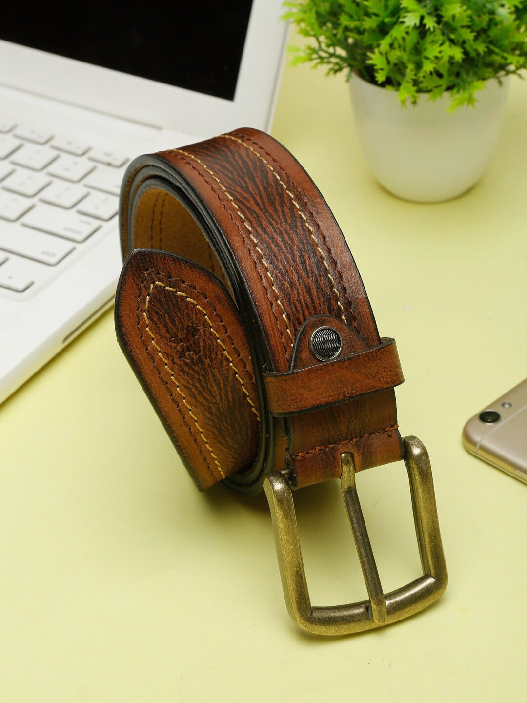 

Cantabil Men Brown Designer Belt