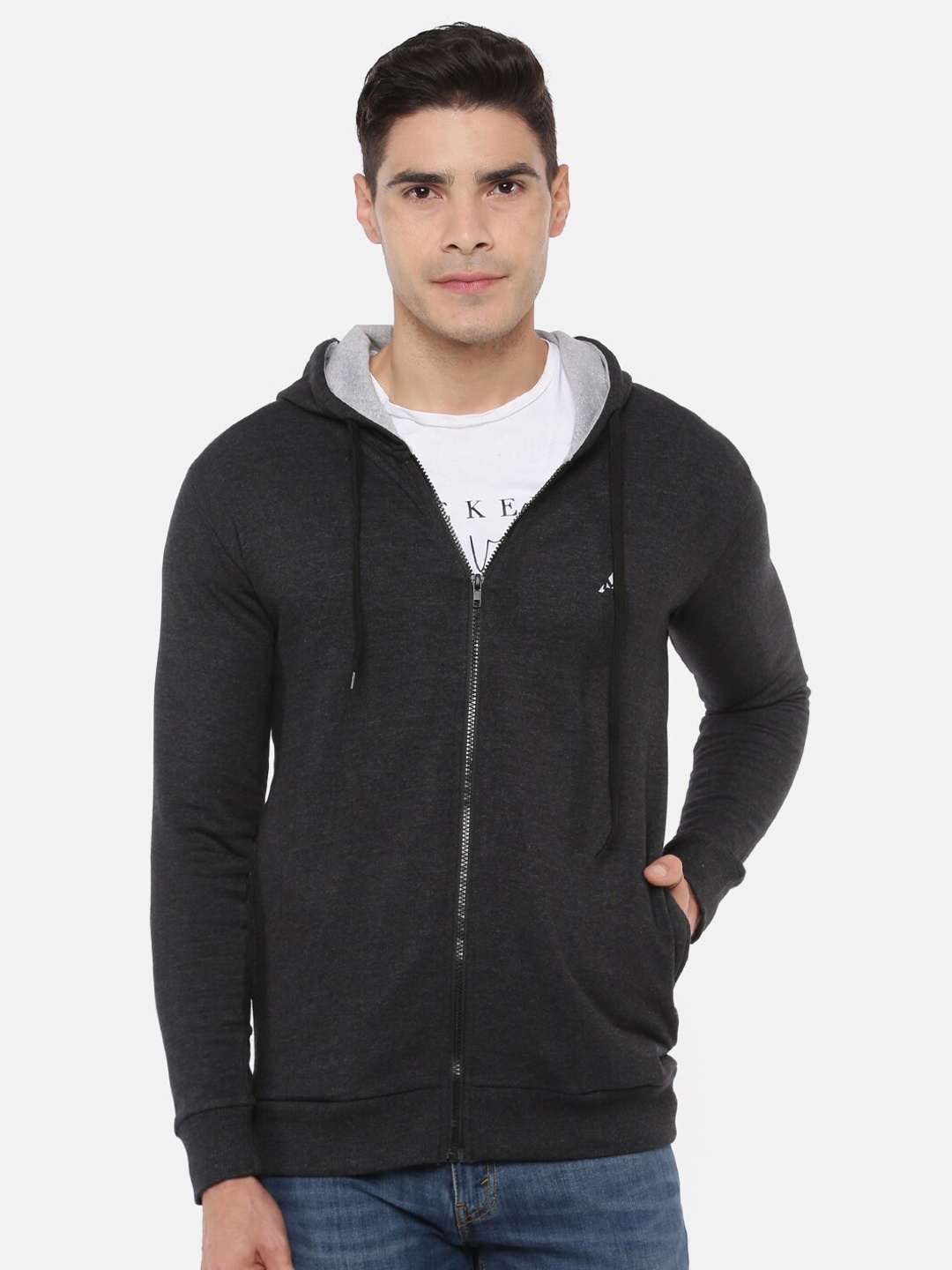 

ACTIMAXX Men Charcoal Grey Hooded Sweatshirt