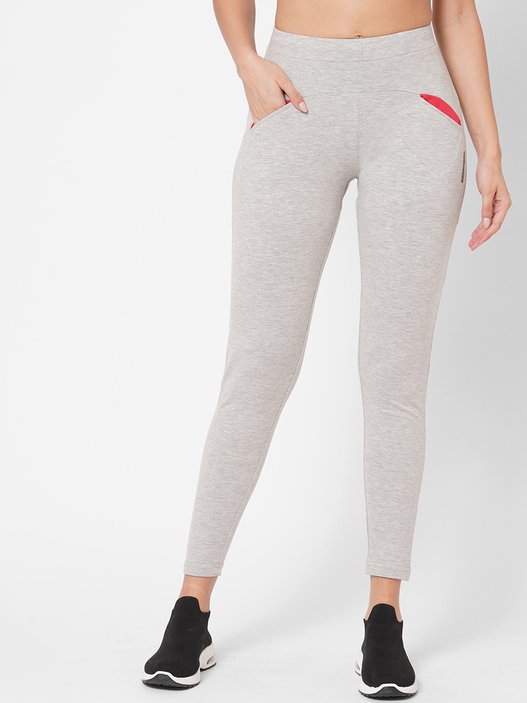 

Sweet Dreams Women Cotton Solid Sports Tights, Grey