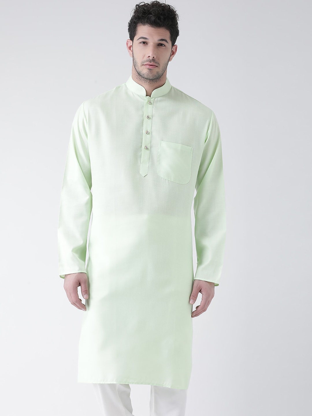 

SG LEMAN Men Sea Green Pure Cotton Kurta