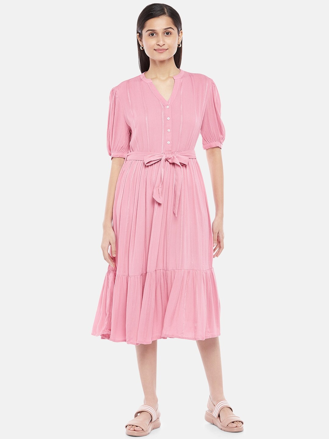 

Honey by Pantaloons Pink A-Line Midi Dress