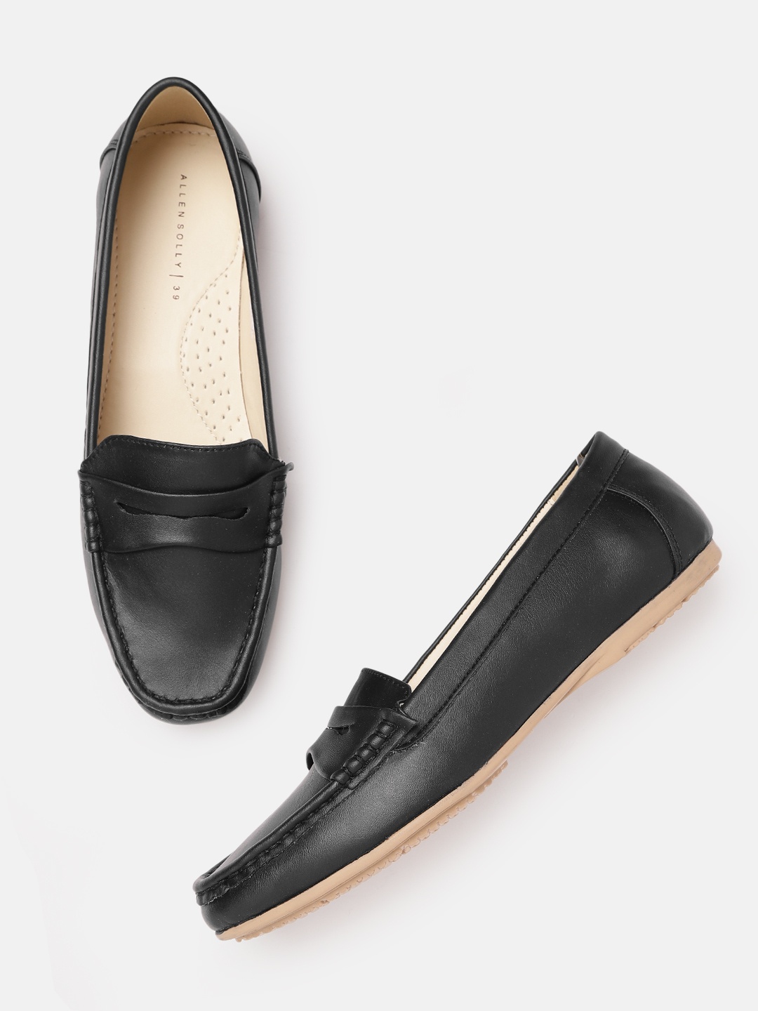 

Allen Solly Women Black Solid Penny Loafers