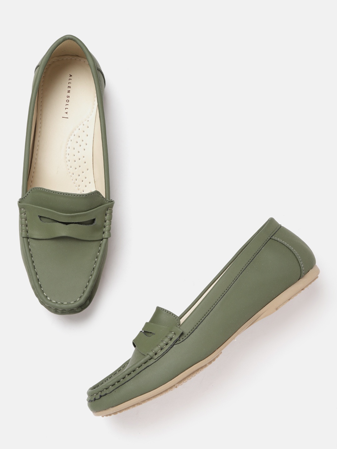 

Allen Solly Women Olive Green Penny Loafers