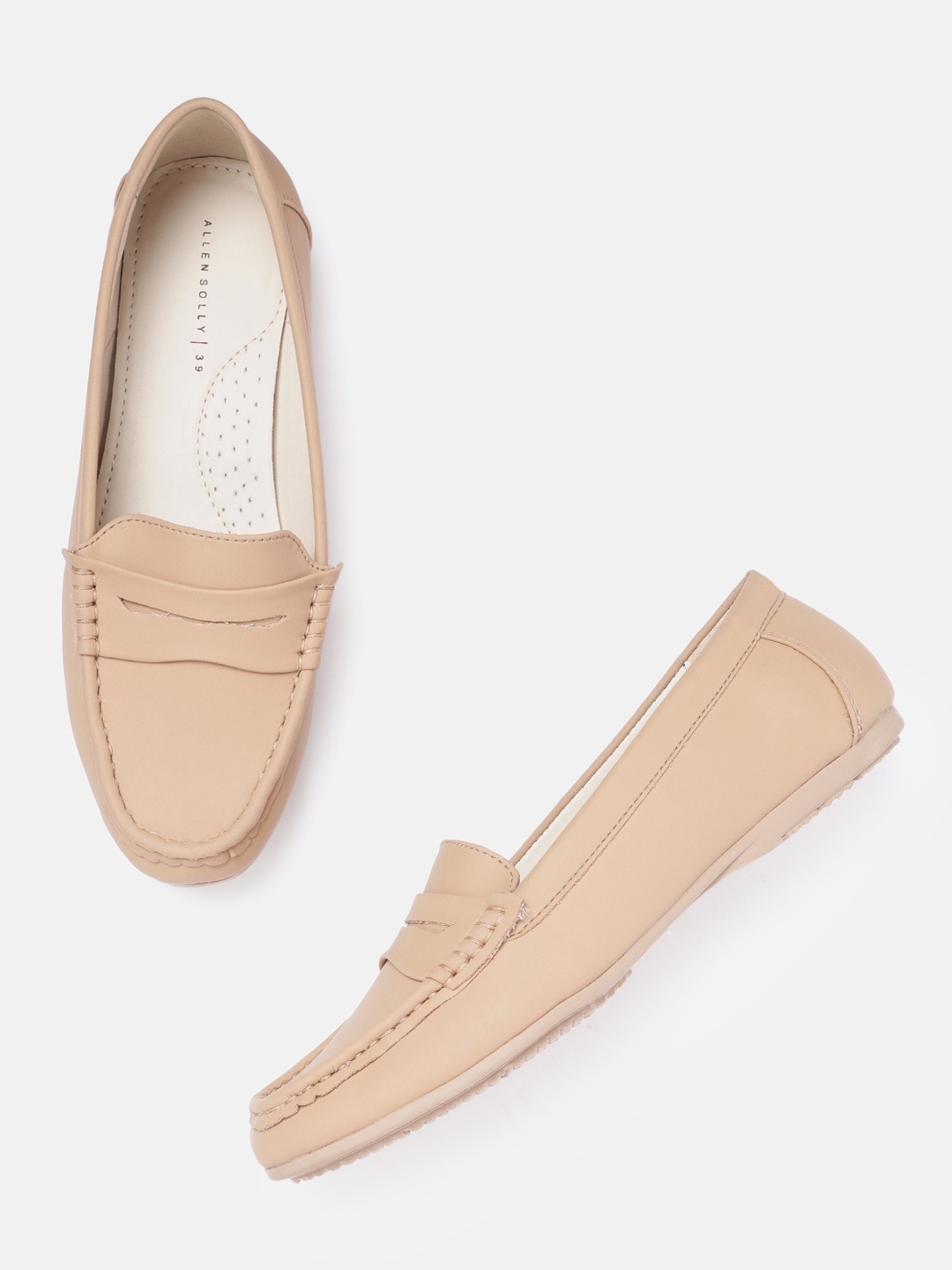 

Allen Solly Women Beige Solid Penny Loafers