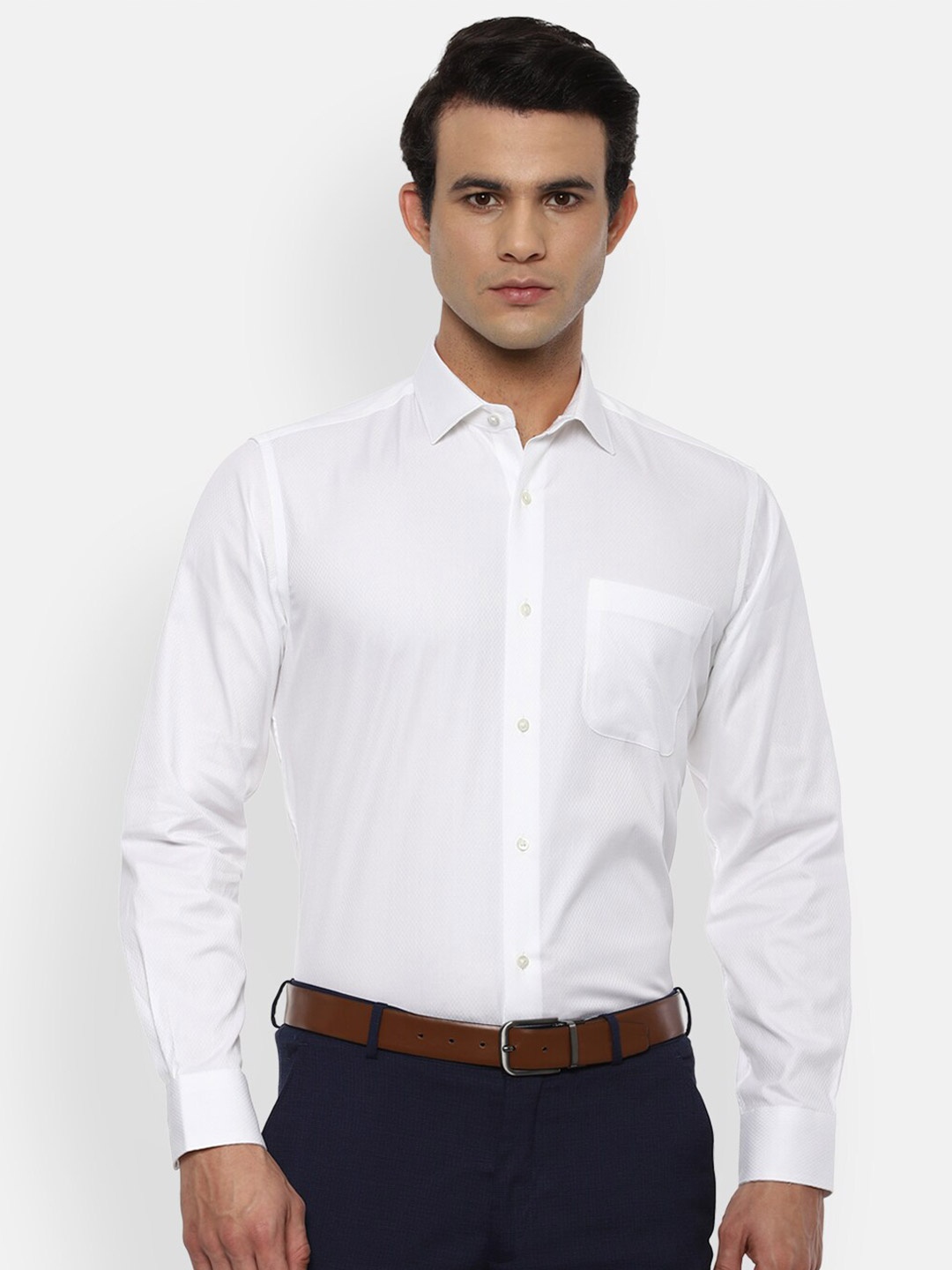 

Van Heusen Men White Opaque Formal Shirt