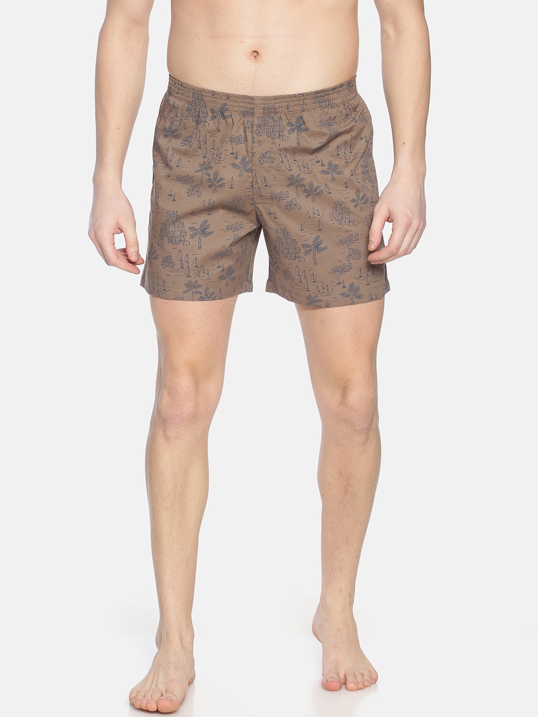 

Bene Kleed Men Brown Printed Cotton Anti Bacterial Boxers