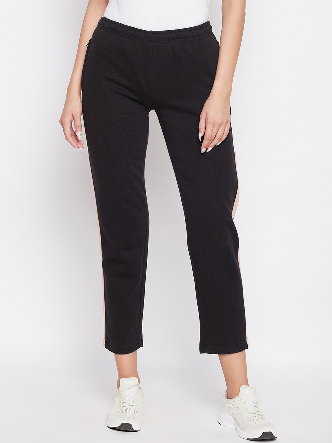 

NEVA Women Black Solid Cotton Track Pants