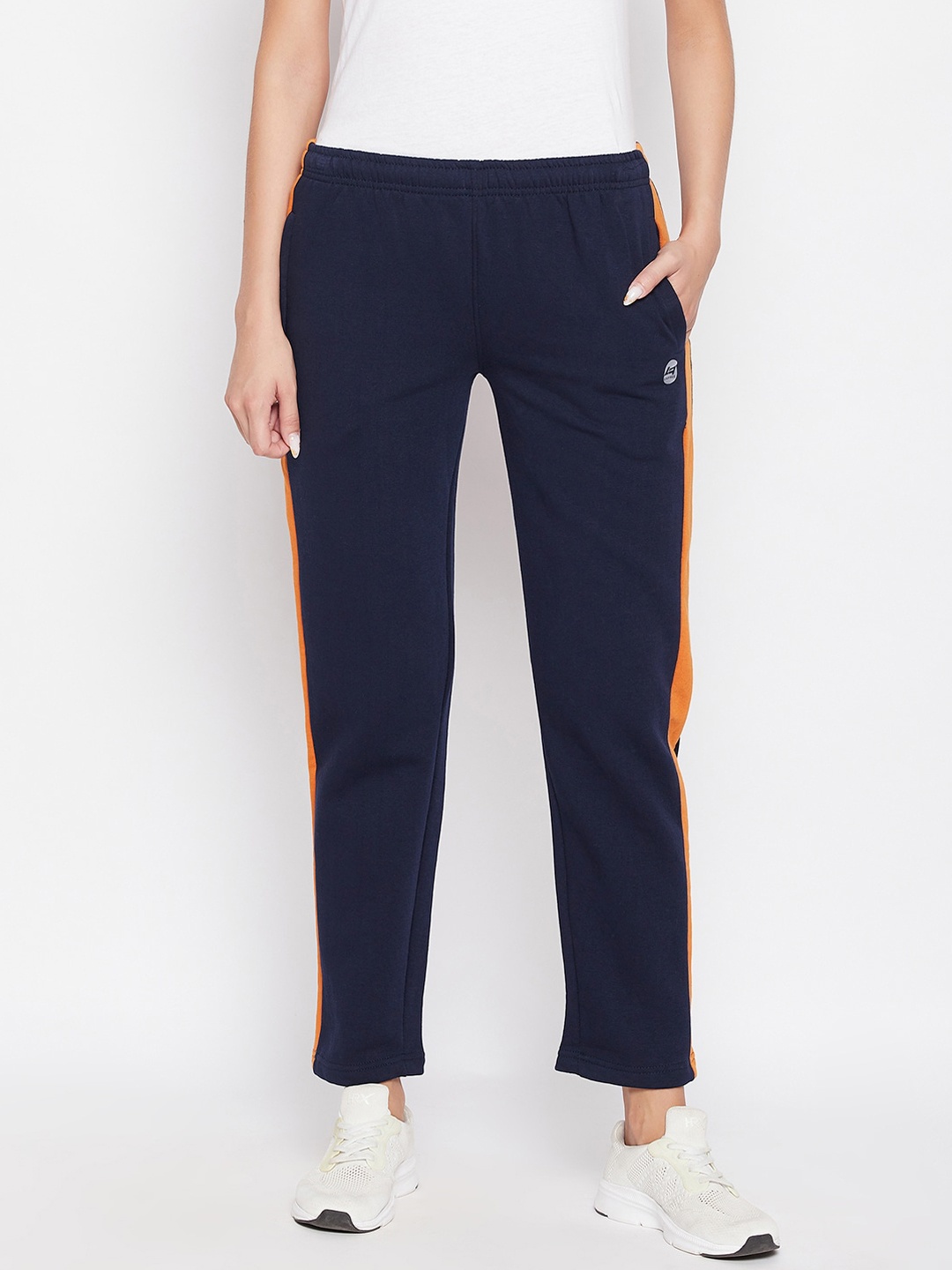 

NEVA Women Navy Blue Solid Cotton Track Pants