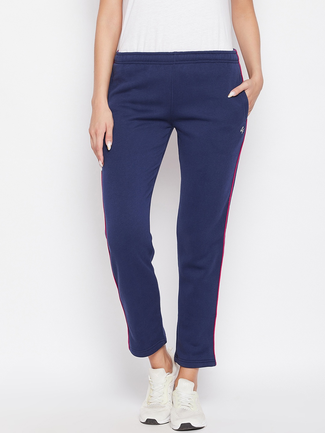 

NEVA Women Navy Blue Solid Cotton Track Pants