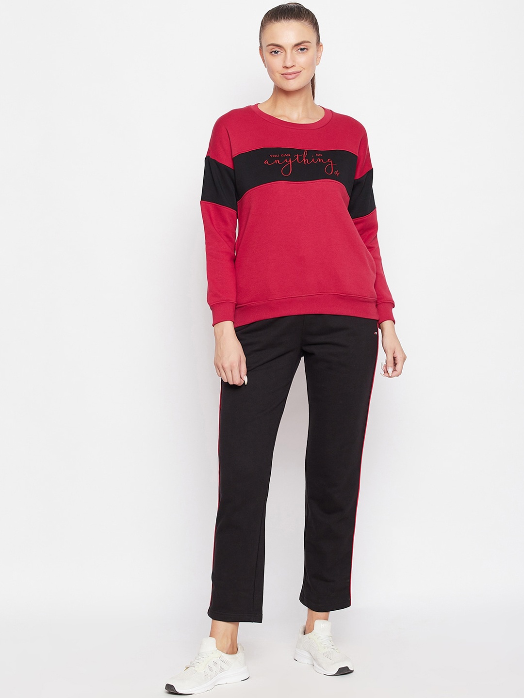 

NEVA Women Black & Red Solid Tracksuits
