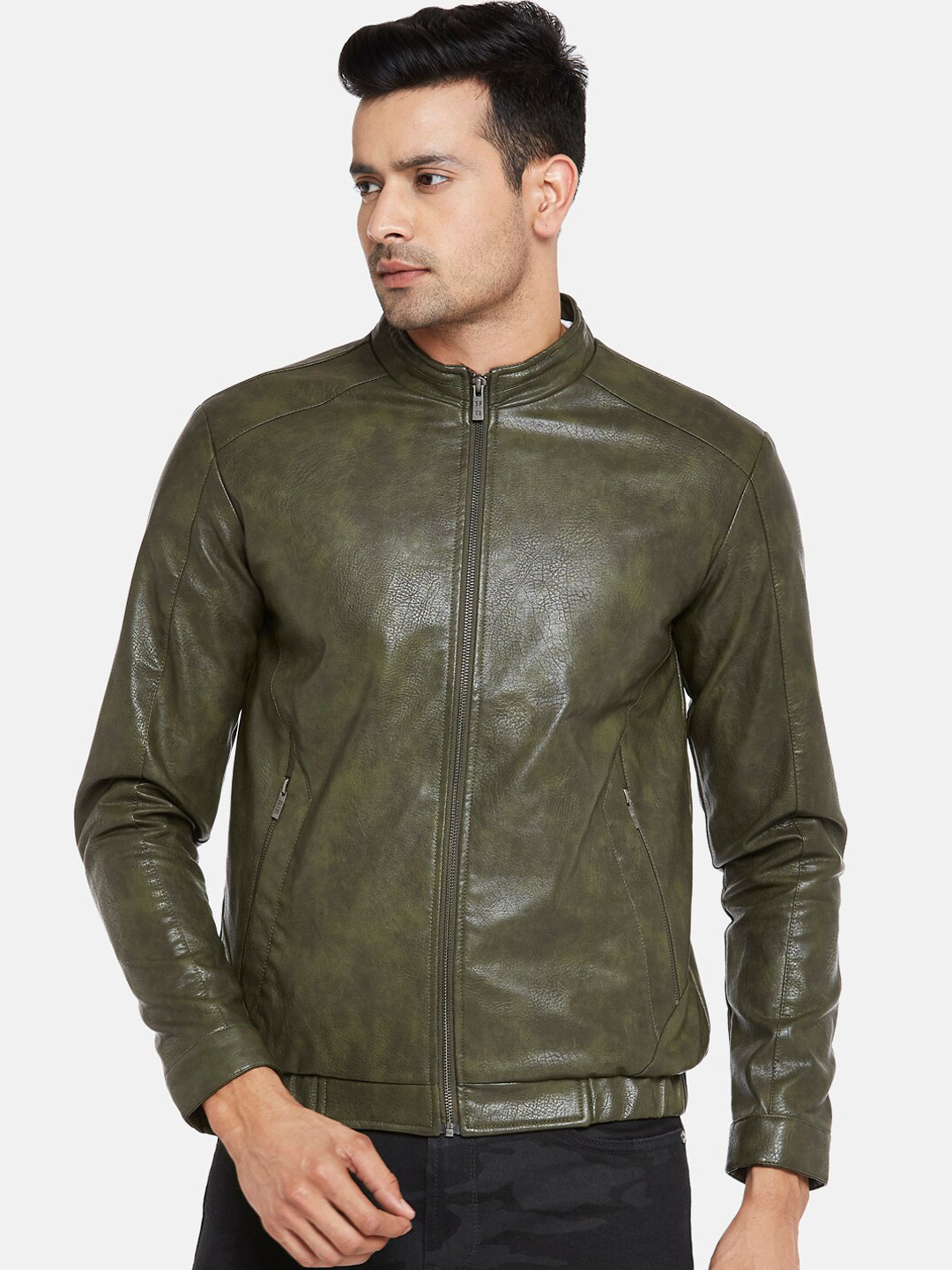 

SF JEANS by Pantaloons Men Green Camouflage Bomber Jacket