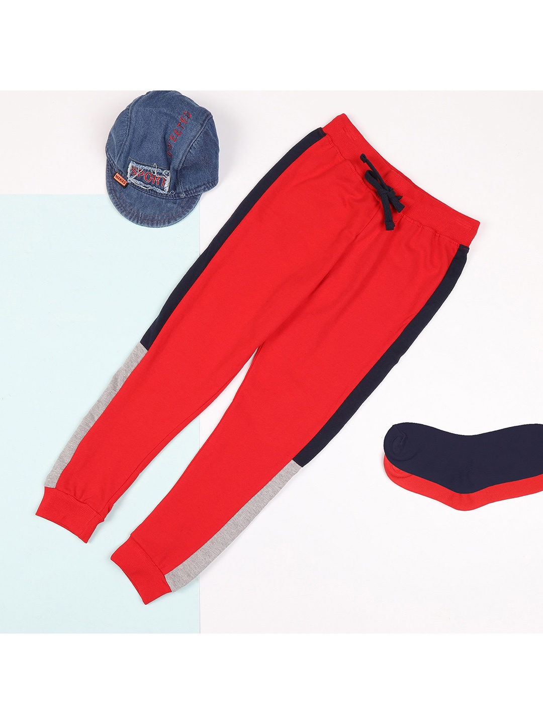 

ZION Boys Red Solid Pure Cotton Joggers