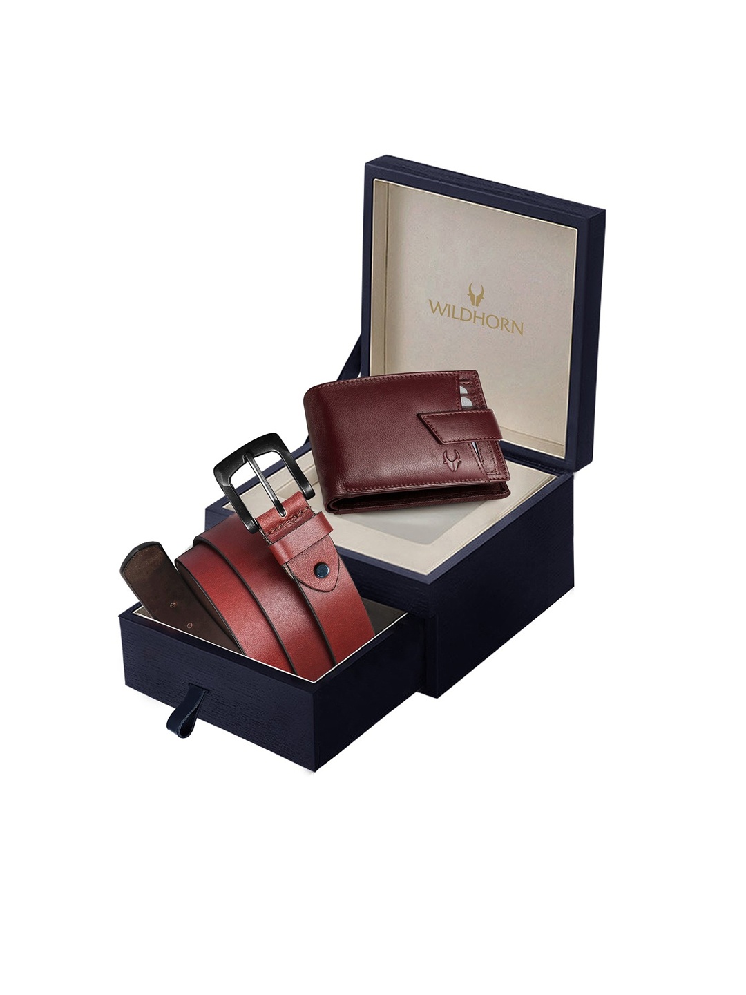 

WildHorn Men Maroon Textured Pure Genuine Leather Accessory Gift Set