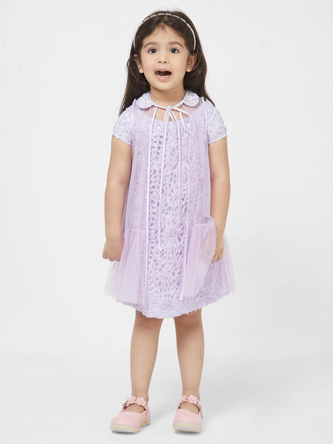 

TIC TAC TOE Lavender A-Line Dress