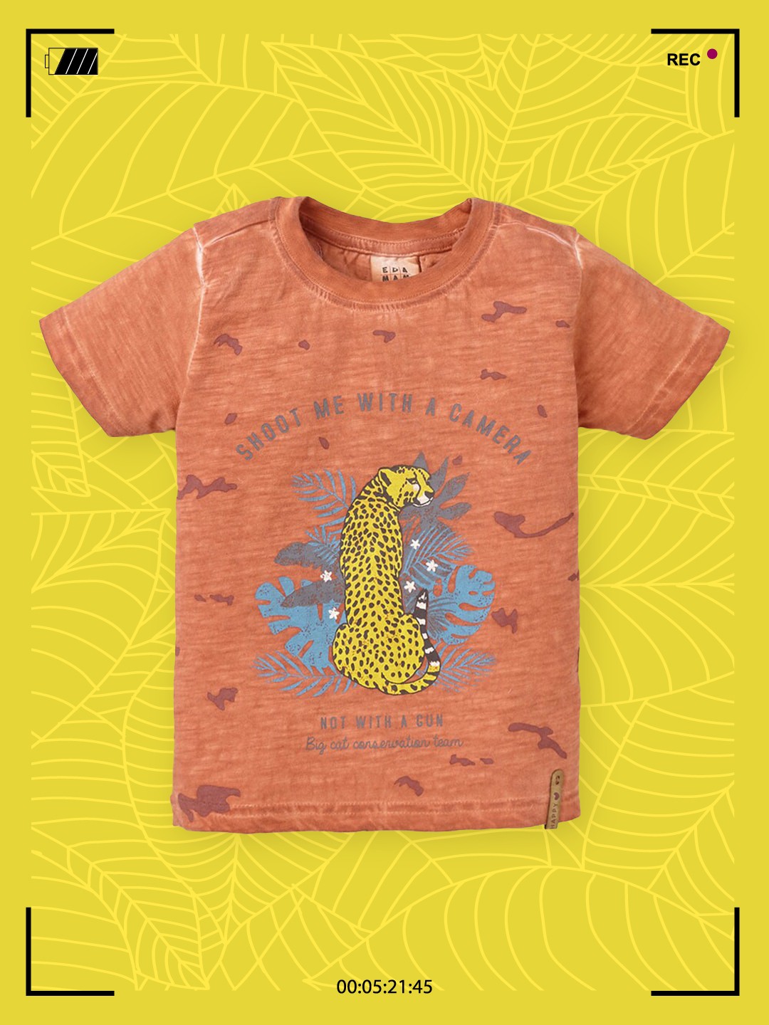 

Ed-a-Mamma Boys Peach-Coloured & Yellow Printed T-shirt