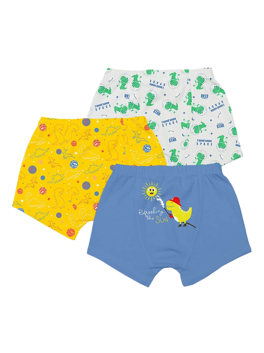 

SuperBottoms Boys Multicolored Pack of 3 Sustainable Trunks, Multi