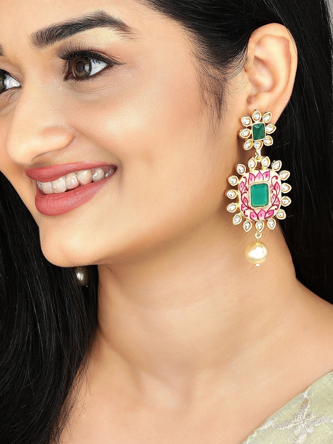 

Anouk Gold-Plated & Beige Circular Drop Earrings