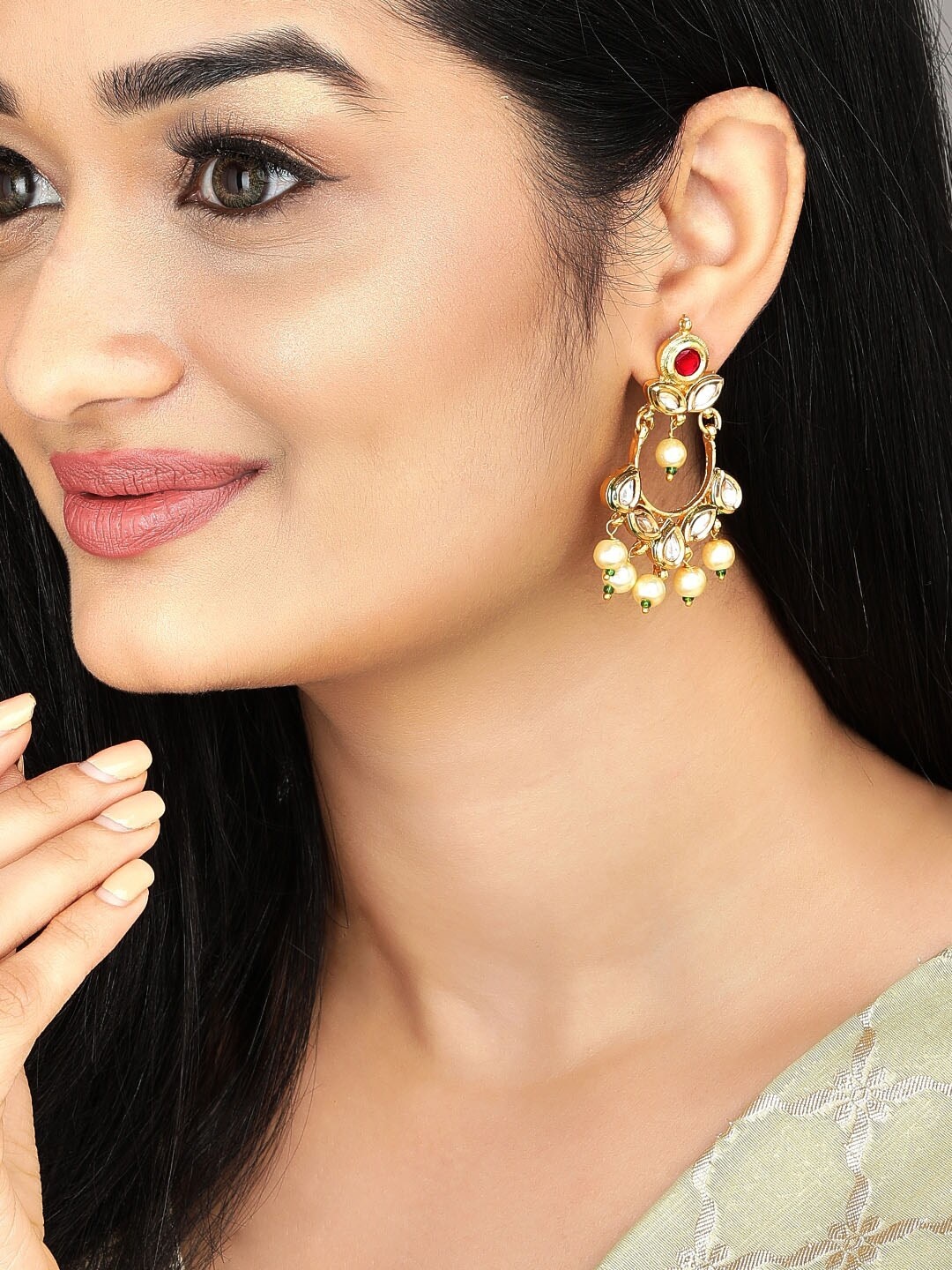 

Anouk Gold-Plated & Red Contemporary Drop Earrings
