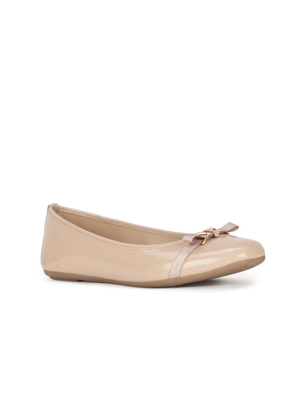

Bata Women Beige Ballerinas With Bows Flats