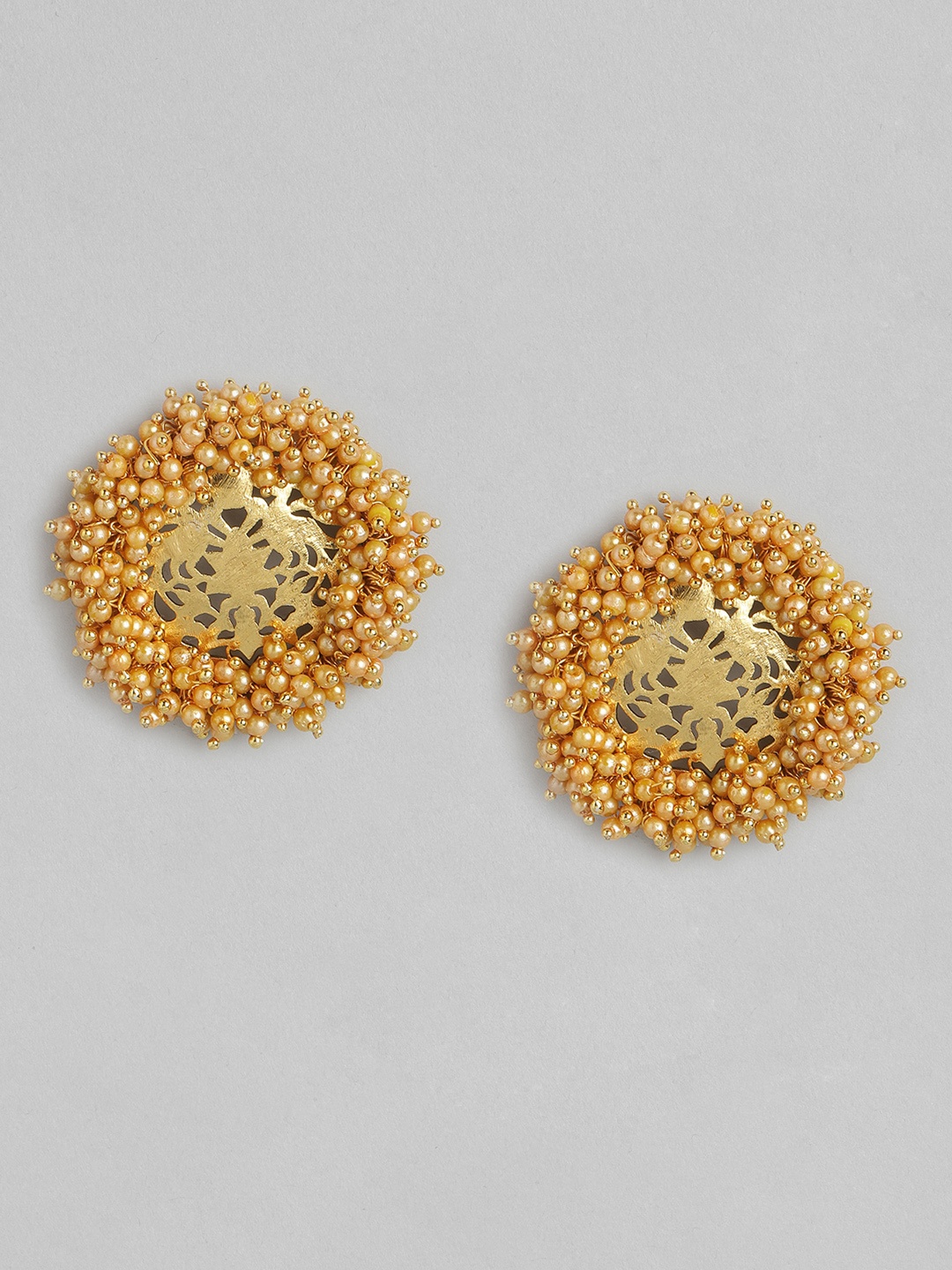 

Anouk Gold-Plated Beaded Circular Drop Earrings