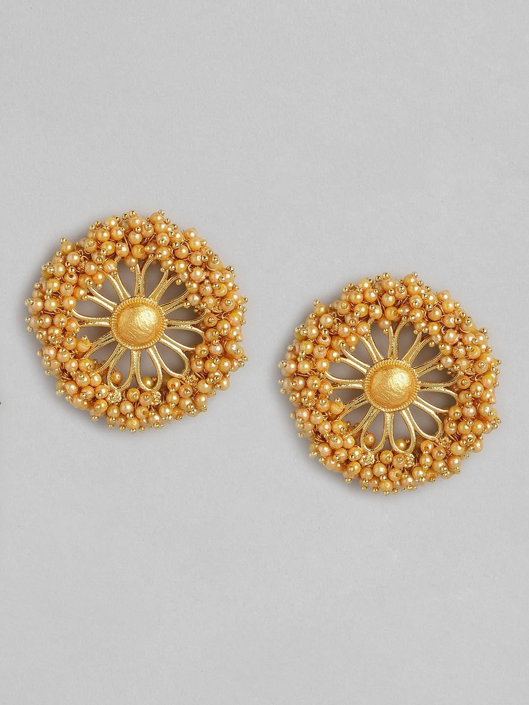 

Anouk Gold-Plated Meenakari Beaded Circular Drop Earrings