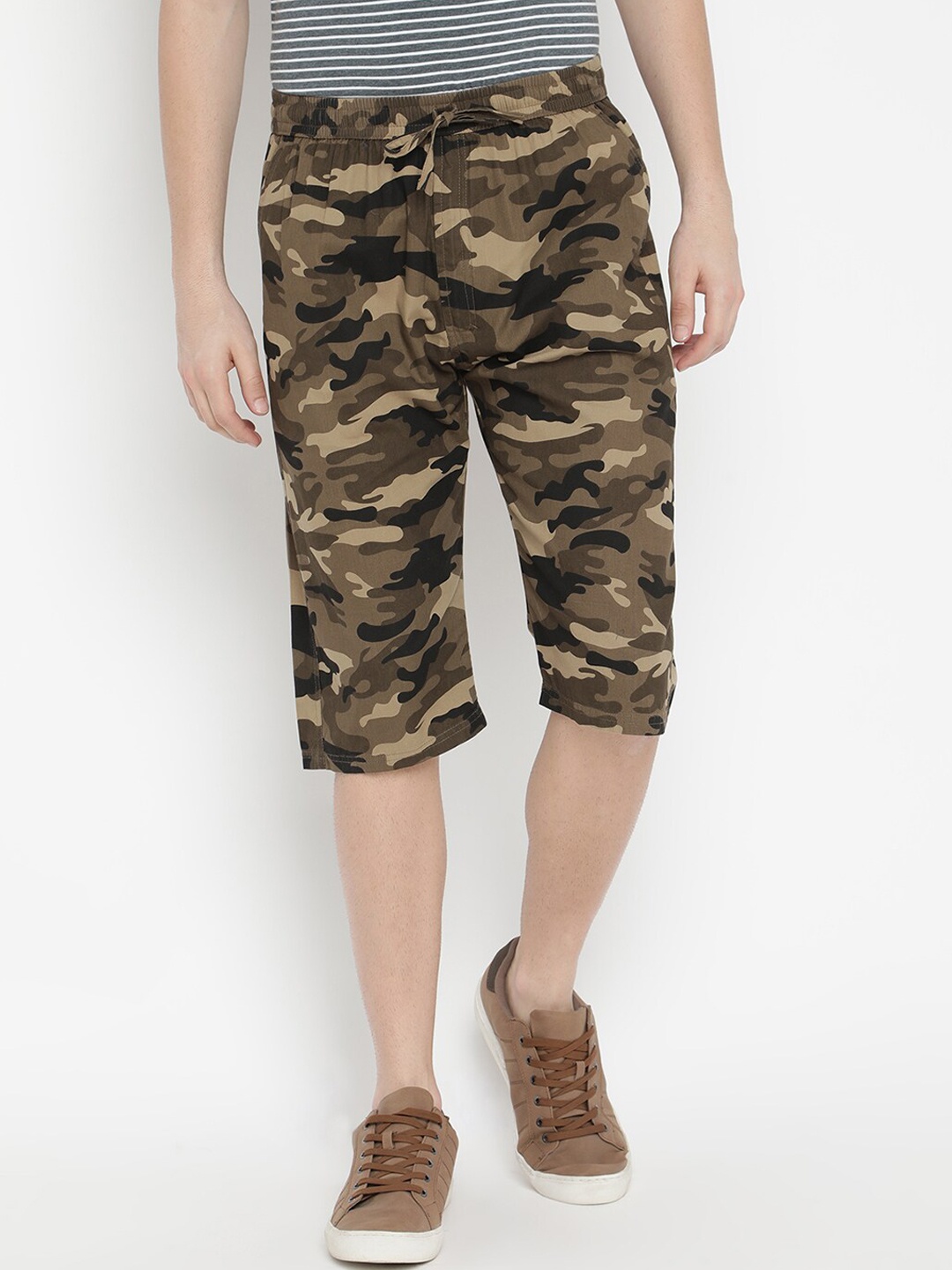 

V2 Value & Variety Men Brown Camouflage Printed Regular Shorts