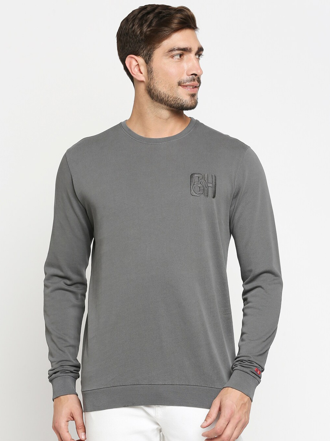 

Being Human Men Grey Cotton Sweatshirt