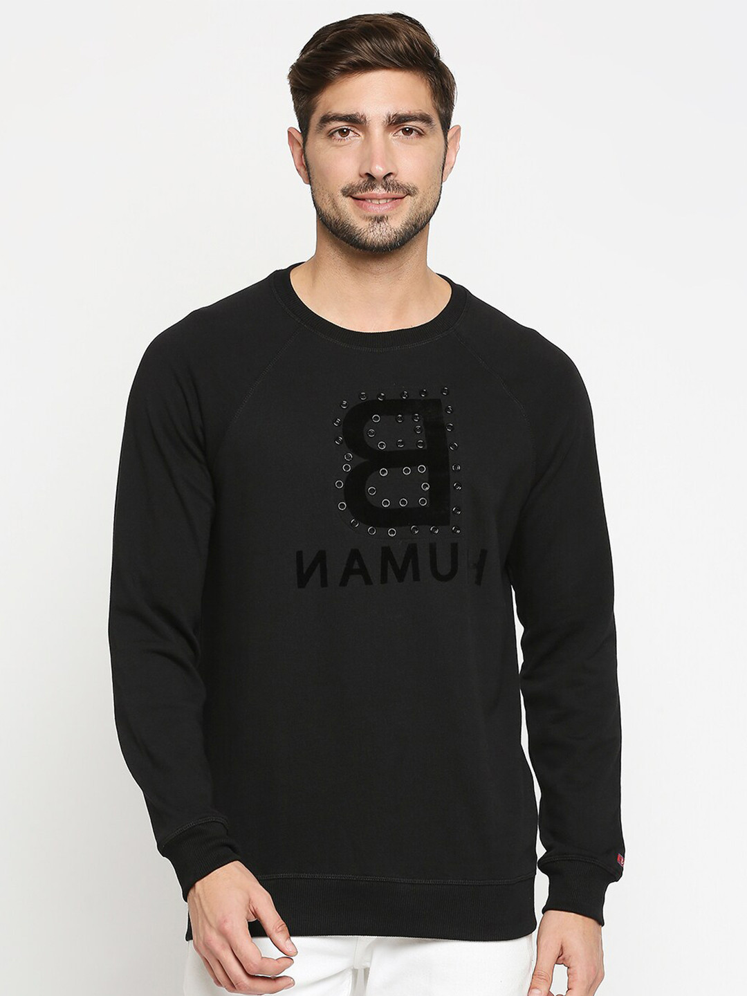 

Being Human Men Black Printed Pure Cotton Sweatshirt