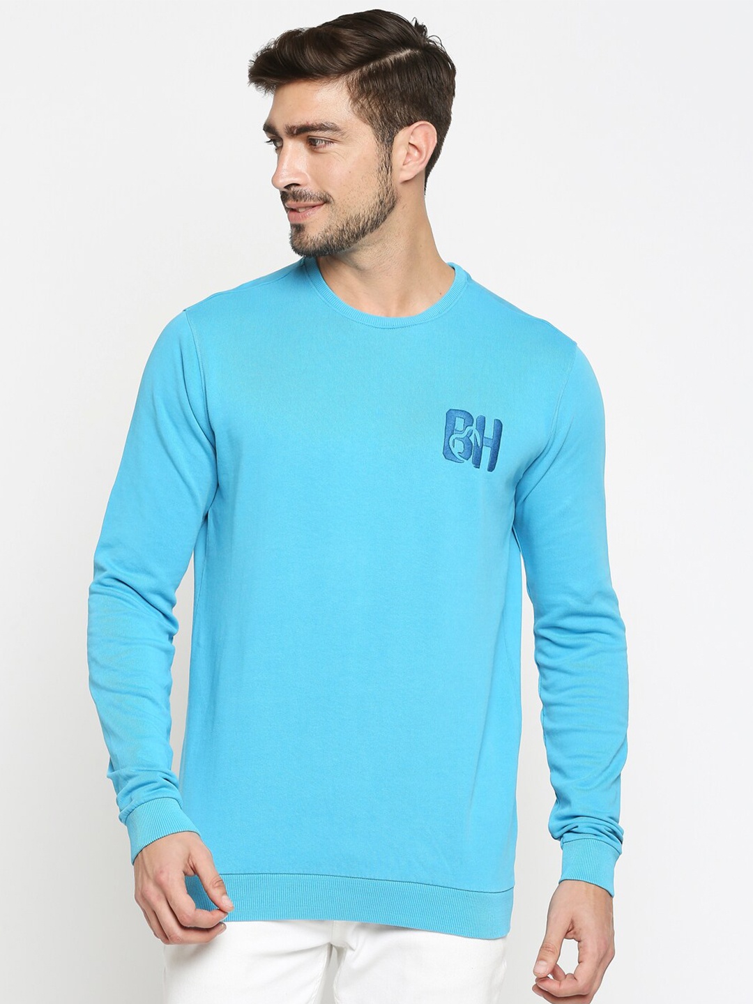 

Being Human Men Turquoise Blue Printed Sweatshirt