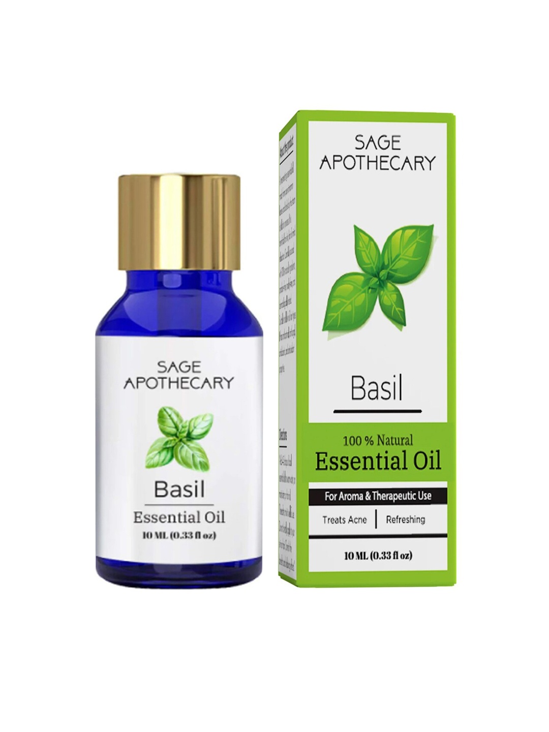 

SAGE APOTHECARY Basil Essential Oil - 10ml, Blue