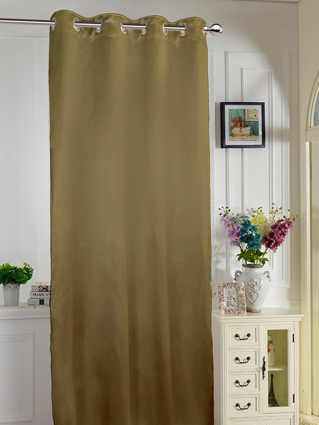 

Lushomes Brown Satin Door Curtain