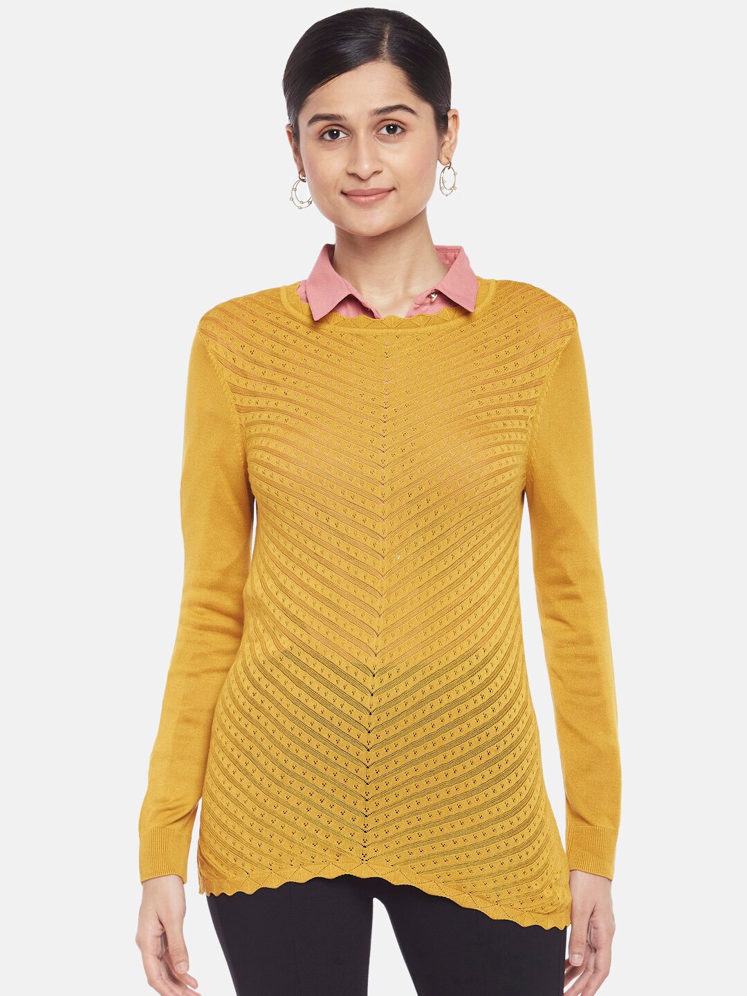 

Annabelle by Pantaloons Mustard Yellow Regular Top