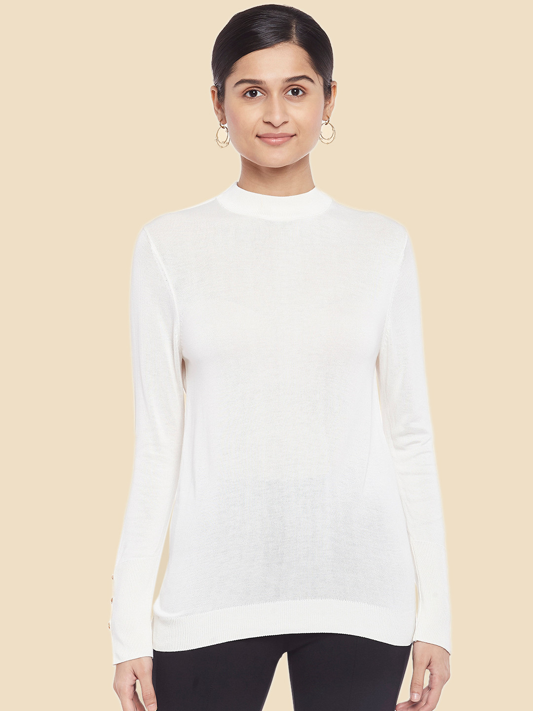 

Annabelle by Pantaloons White Regular Top