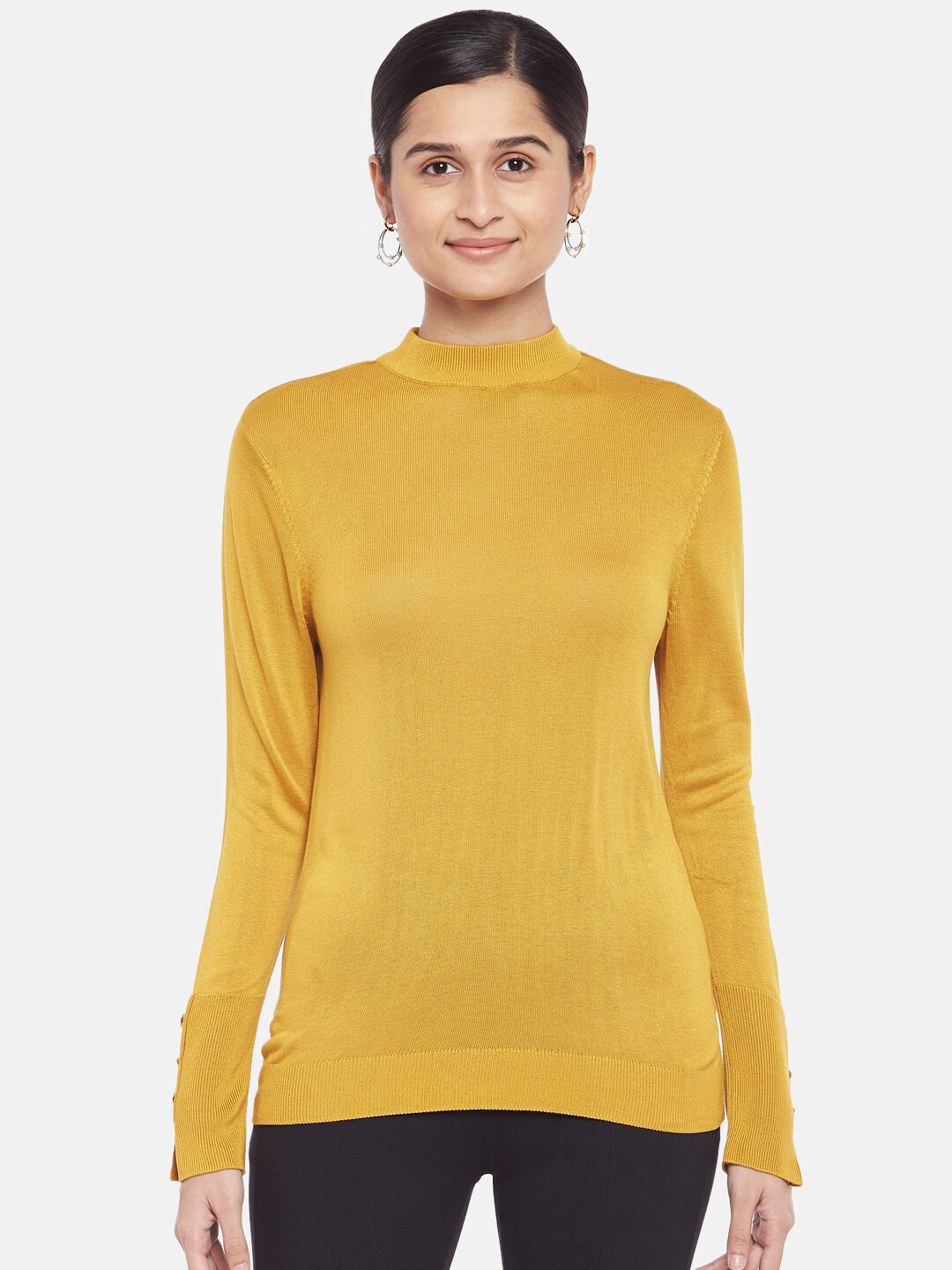 

Annabelle by Pantaloons Mustard Yellow Regular Top