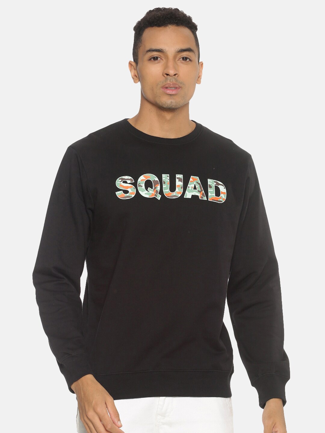 

Chennis Men Black Pure Cotton Printed Sweatshirt