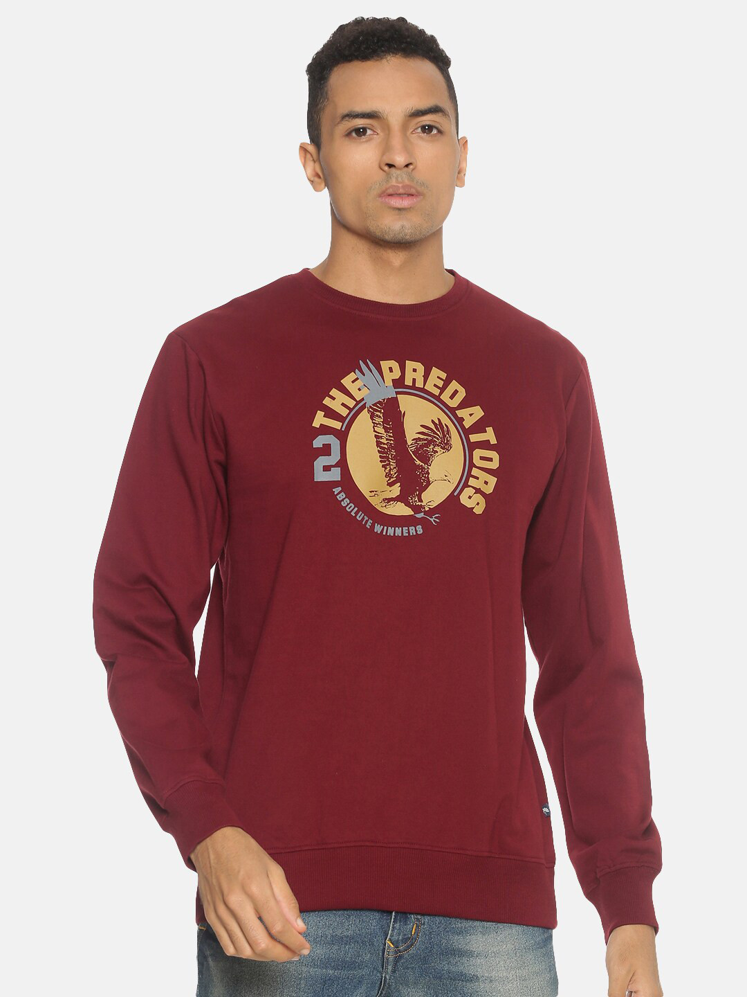 

Chennis Men Maroon Printed Sweatshirt