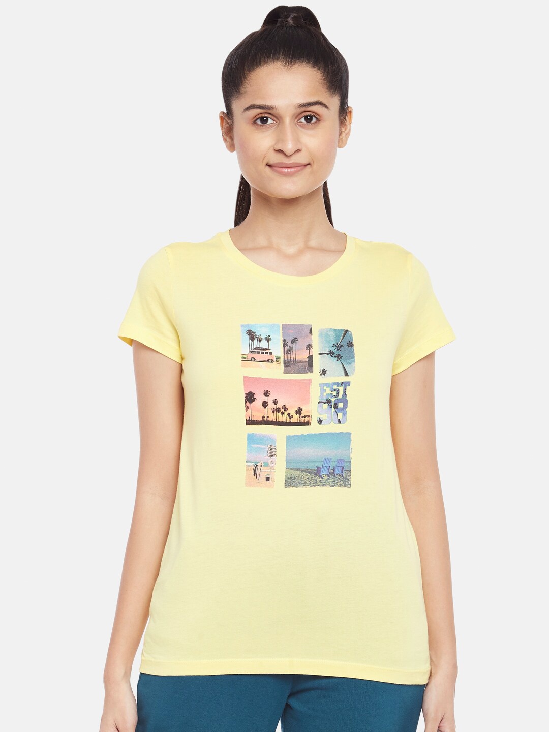 

Ajile by Pantaloons Yellow Regular Top