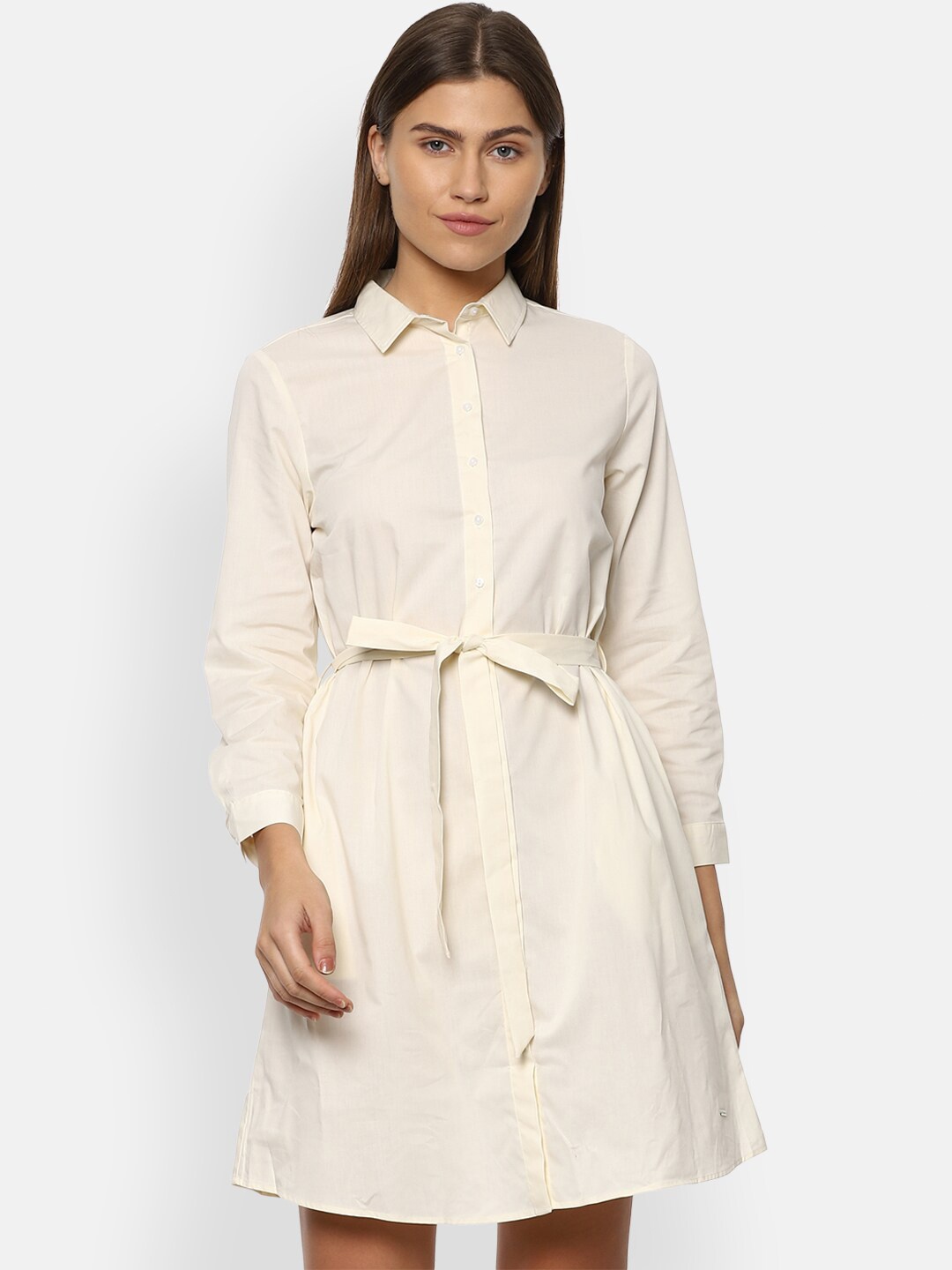 

Van Heusen Woman Cream-Coloured Shirt Dress