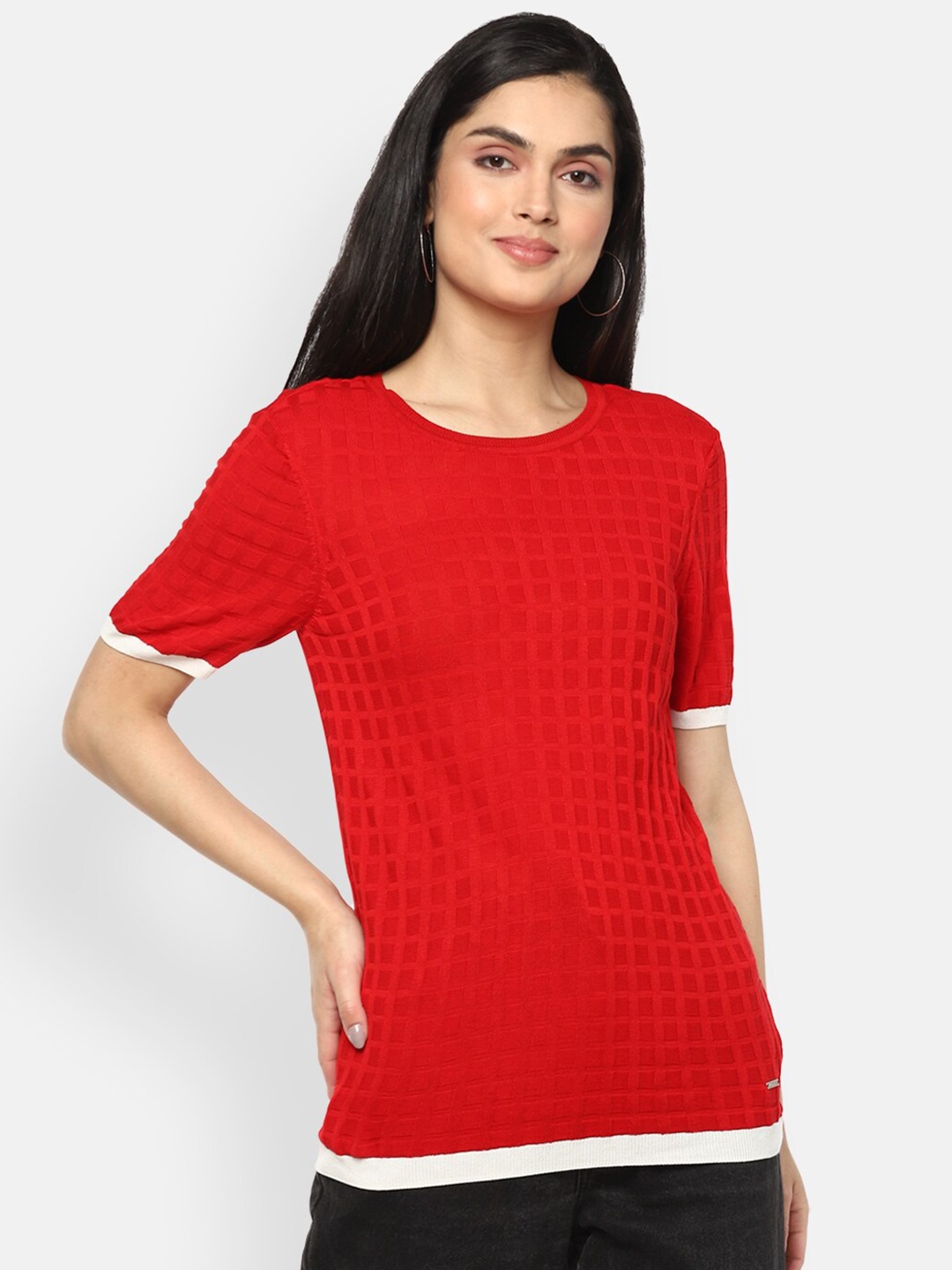 

Van Heusen Woman Red Regular Longline Top