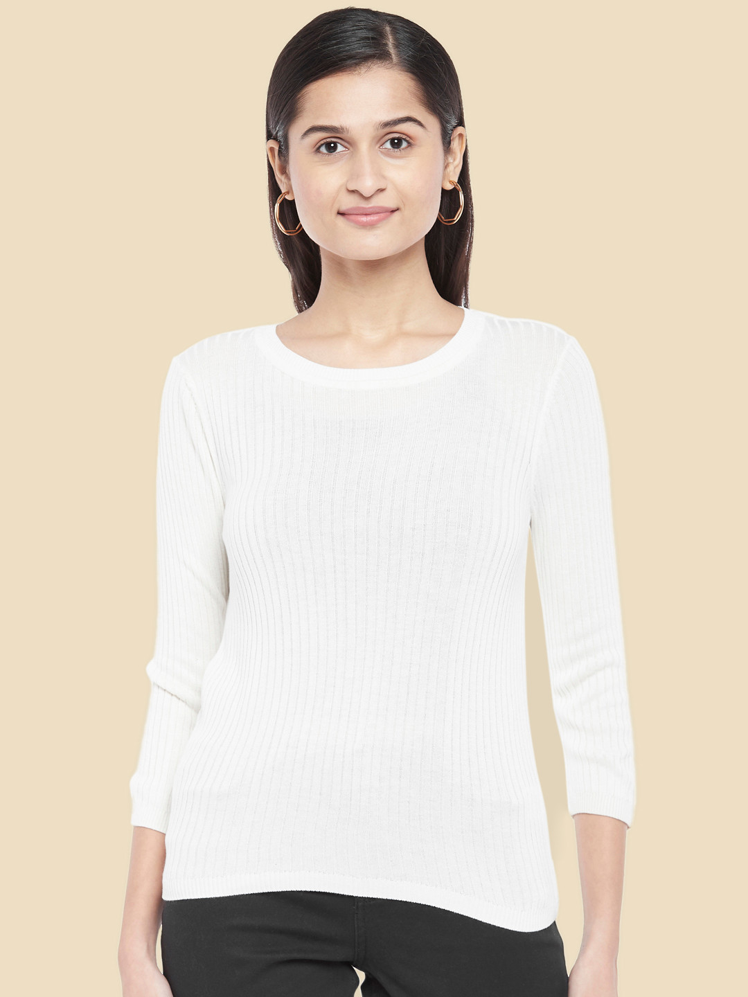 

Honey by Pantaloons White Regular Top