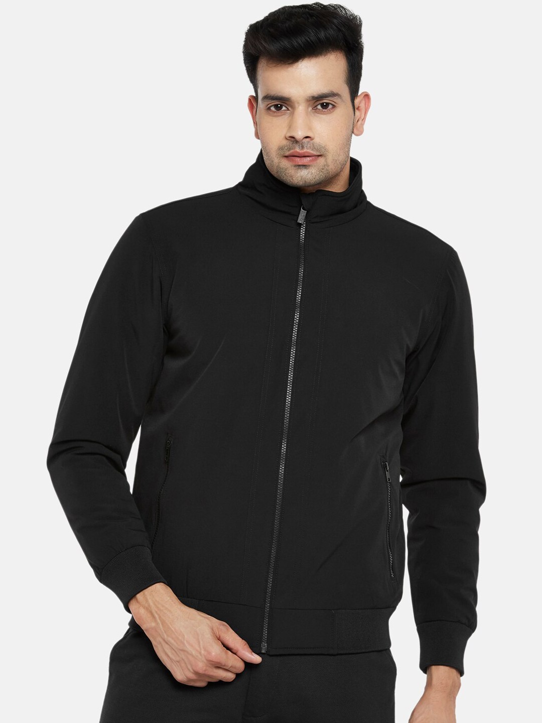 

BYFORD by Pantaloons Men Black Bomber Jacket