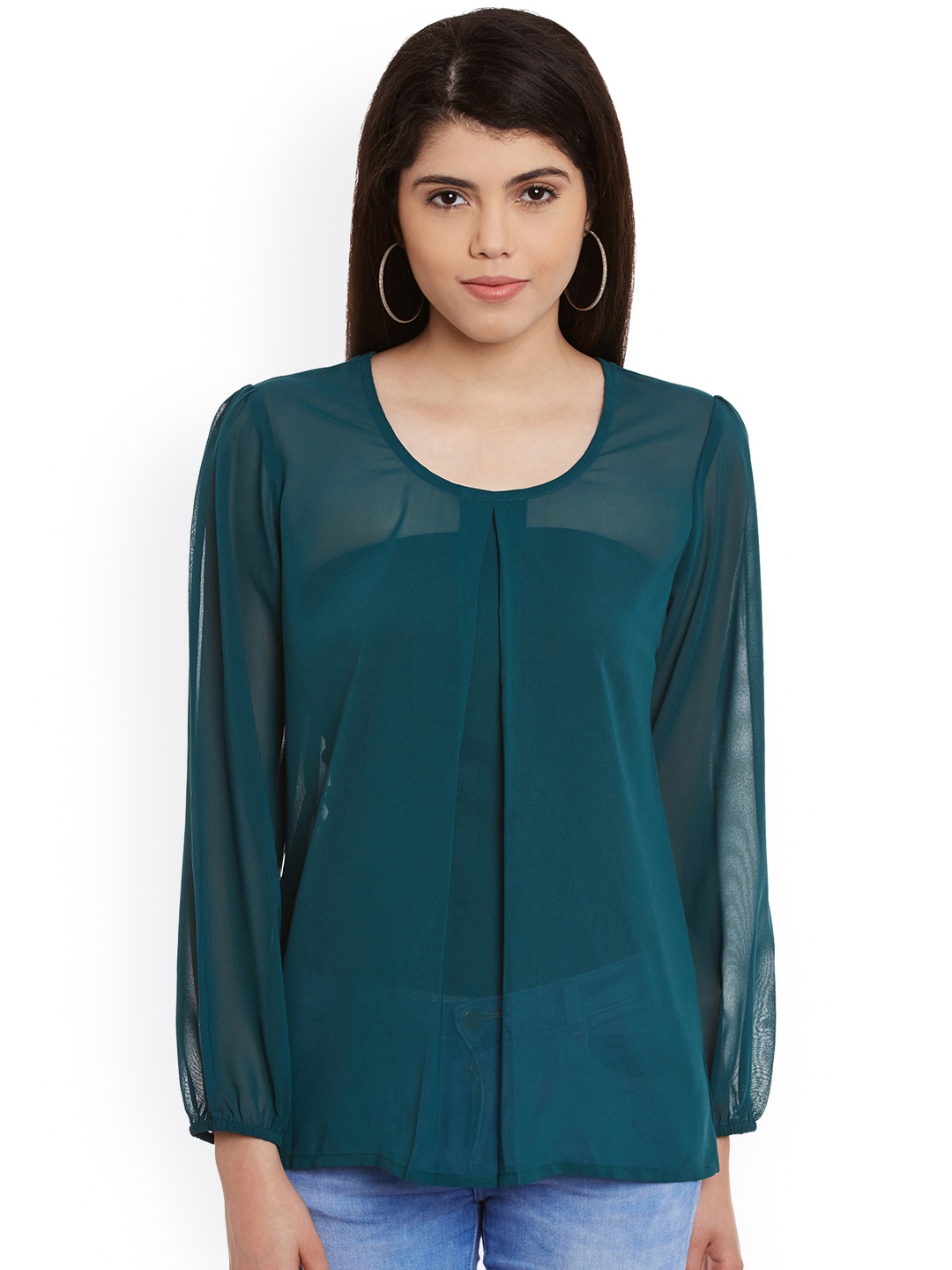 

WISSTLER Women Green Solid Top