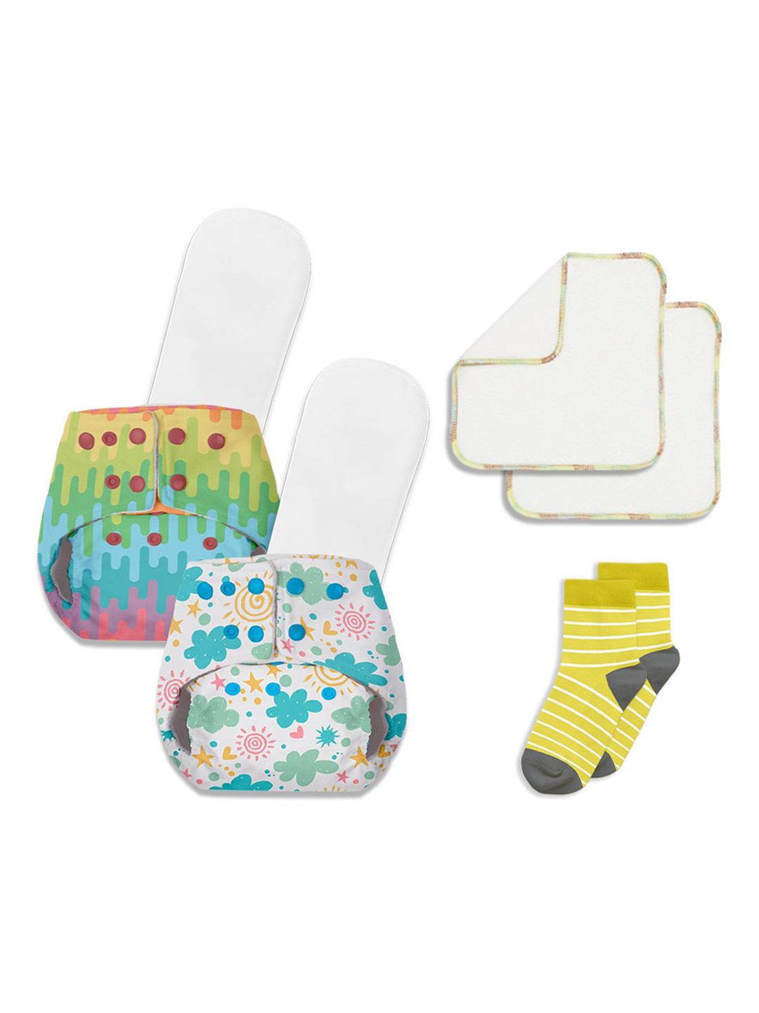 

BASIC by SuperBottoms Kids Multicoloured Combo of 7 Sustainable Baby Care Products, Multi