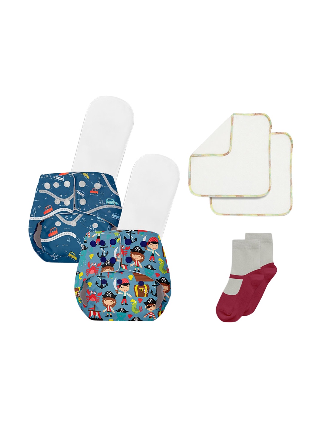 

BASIC by SuperBottoms Pack of 2 Sustainable Reusable Freesize Cloth Diaper, White